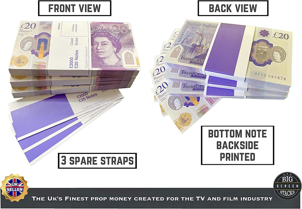 Best Prop Notes £20 BUNDLES OF PROP MONEY FOR MOVIES, TV AND CONTENT CREATION. 6K IN T ...